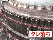旋回ギヤー下部 タレ落ち